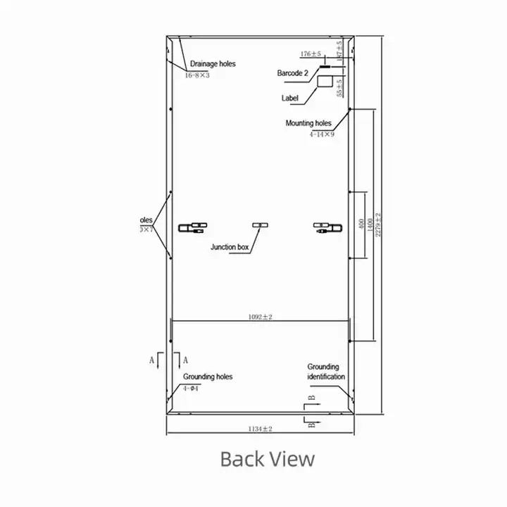 Ficha TÉcnica Placa Solar Zn Shine Zxm7 Sh144 Esquema1