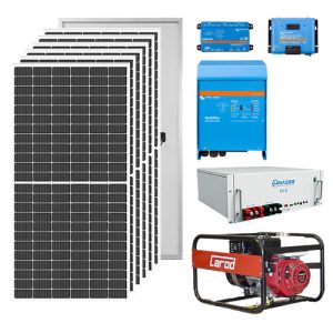 Instalacion Kit Solar Aislada 5kw Baterias Solars 10kwh Generador Carod Motor Honda 6kva
