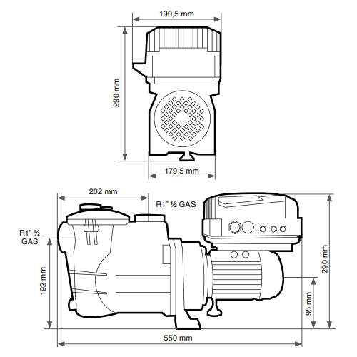 Bomba 1hp solar directa o red para piscina MINI-SOLAR PSH - Image 2