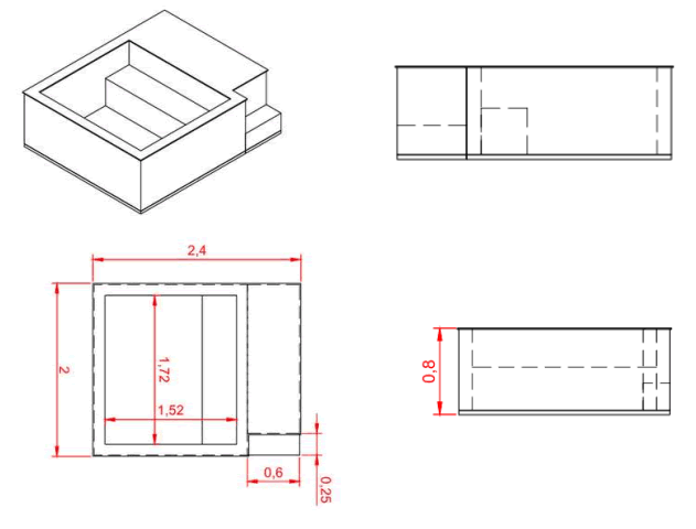 Piscina Elevada Mini Pool 2x2.4 Especificaciones Tecnicas