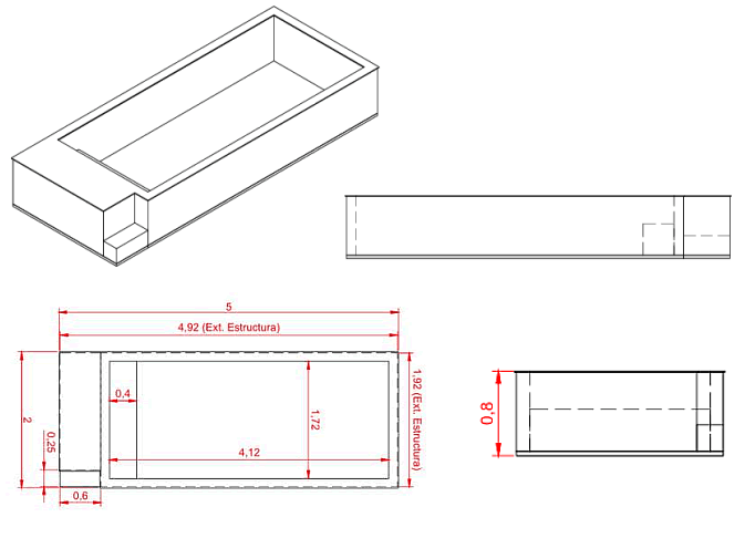 Piscina Elevada Mini Pool 2x5 Especificaciones Tecnicas