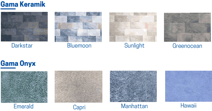 Piscinas Elevadas Kitpool Lona Interior Gama Ceramik Gama Onyx